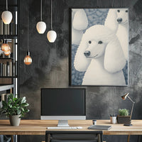 Poodle Poster Whimsical Portrait Art Print