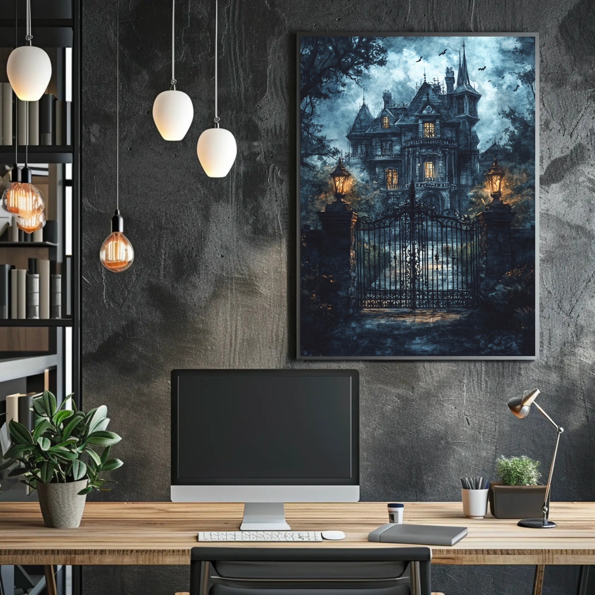 Haunted Mansion At Dusk Poster