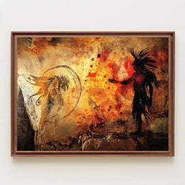 Prehistoric Cave Art Poster: Indigenous Heritage Design