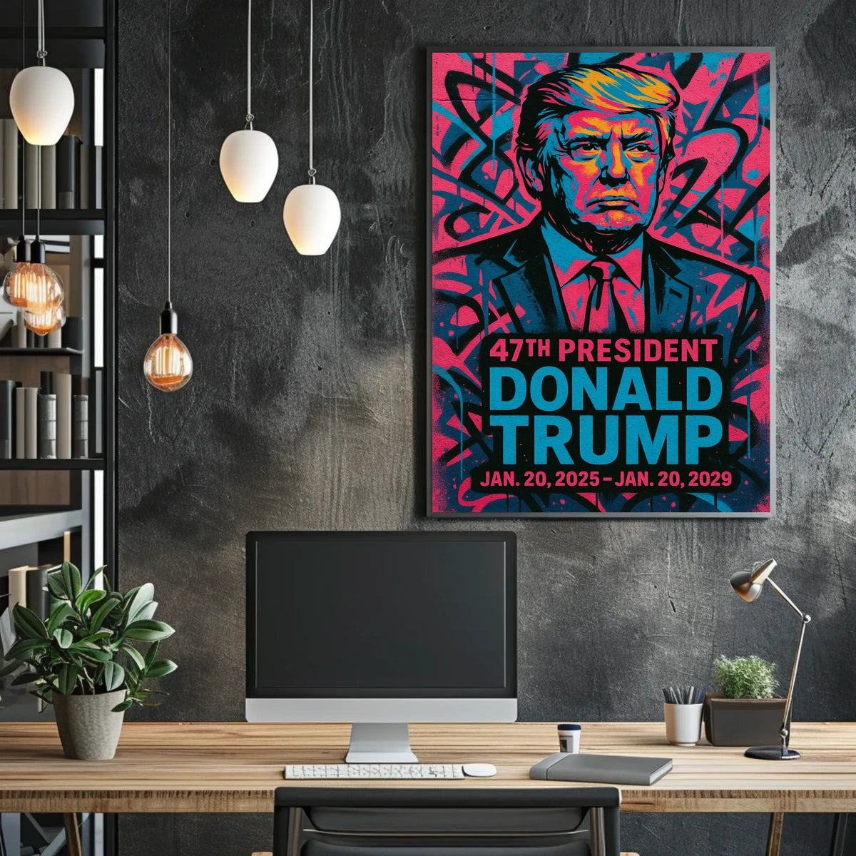 Commanding Colors Donald Trump in Pop Art Poster