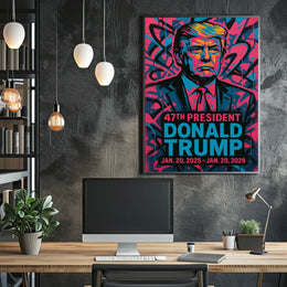 Commanding Colors Donald Trump in Pop Art Poster