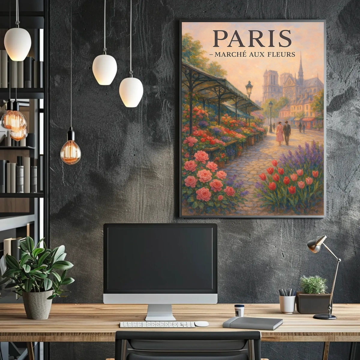 Paris Marché Aux Fleurs Poster