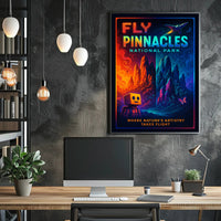 Fly Pinnacles National Park Poster Vintage Travel