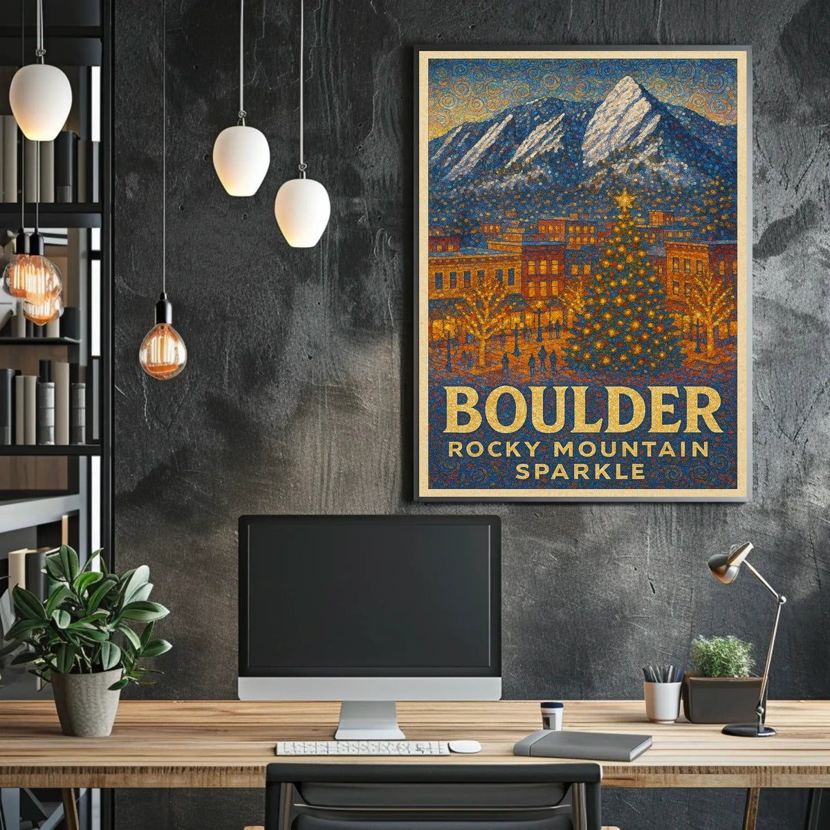 Boulder Rocky Mountain Sparkle Poster