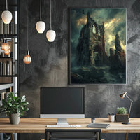 Gothic Ruins Eerie Dark Fantasy Poster PosterGoat
