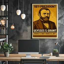 Ulysses S. Grant 18th President of the United States Inked Comic Style Poster