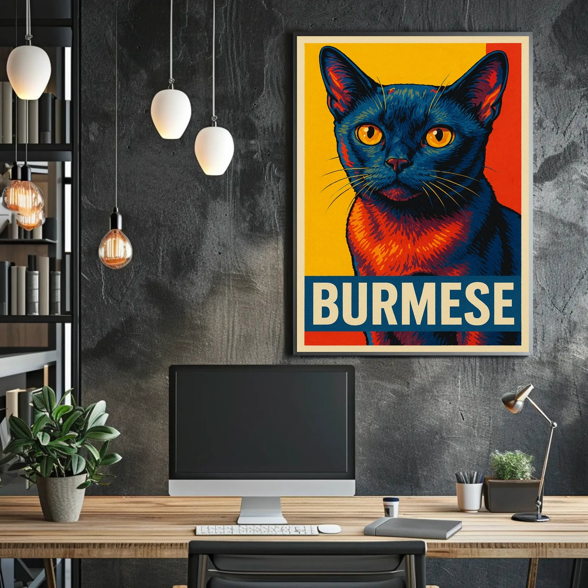 Vibrant Burmese Cat Poster