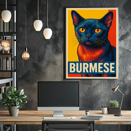 Vibrant Burmese Cat Poster