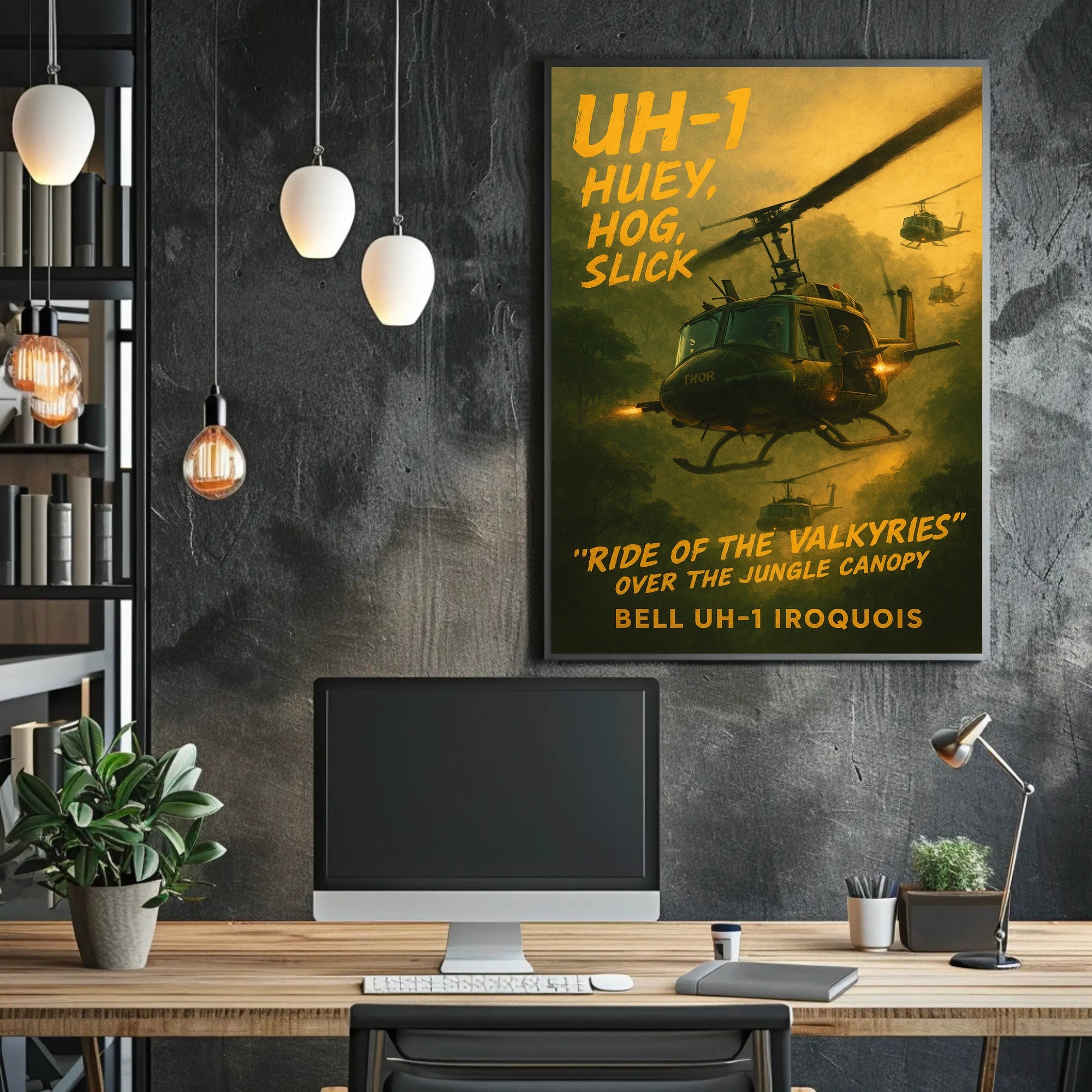 Vietnam War Era Bell UH-1 Iroquois Military Poster