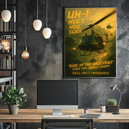 Vietnam War Era Bell UH-1 Iroquois Military Poster