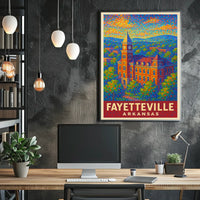 Fayetteville Landmark Pointillism Heritage Poster