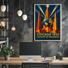 Chicago 1933 Century of Progress Poster Print PosterGoat