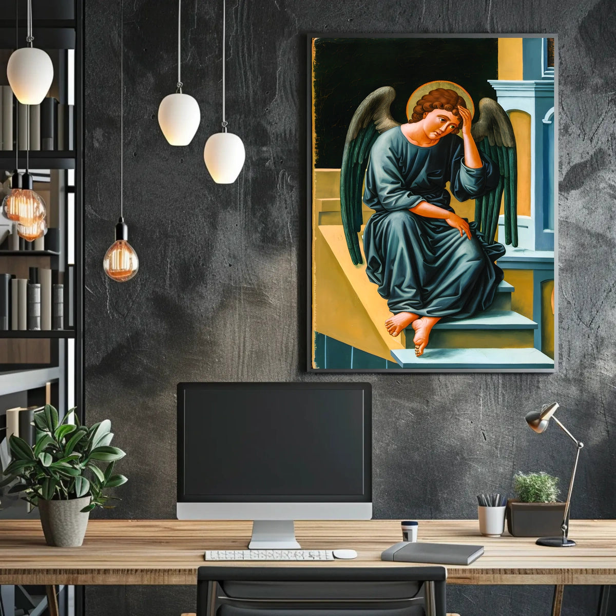 Contemplative Angel Poster
