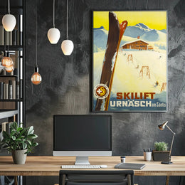 Skiing Adventure at Urnäsch am Säntis Poster PosterGoat
