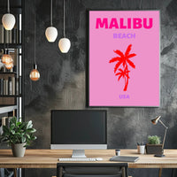 Malibu Beach Sunset Vibes Travel Poster PosterGoat