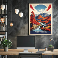 Scenic Autumn Landscape Vintage Travel Poster