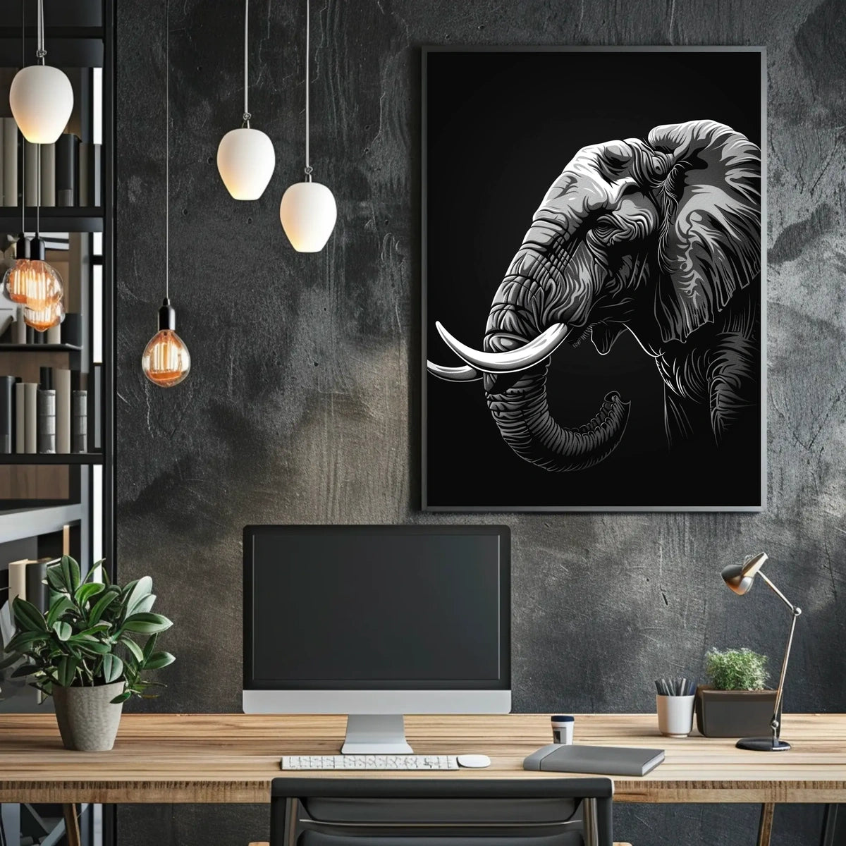 Majestic Elephant Illustration Poster