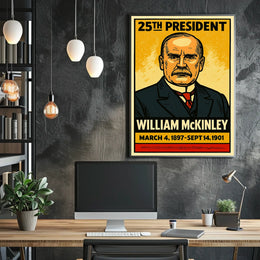 William McKinley 25th President of the United States Inked Comic Style Poster
