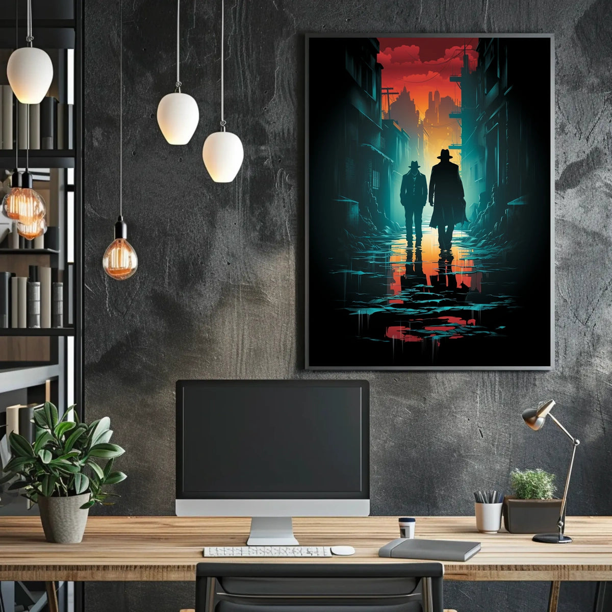 Shadowy Streets At Dusk Poster