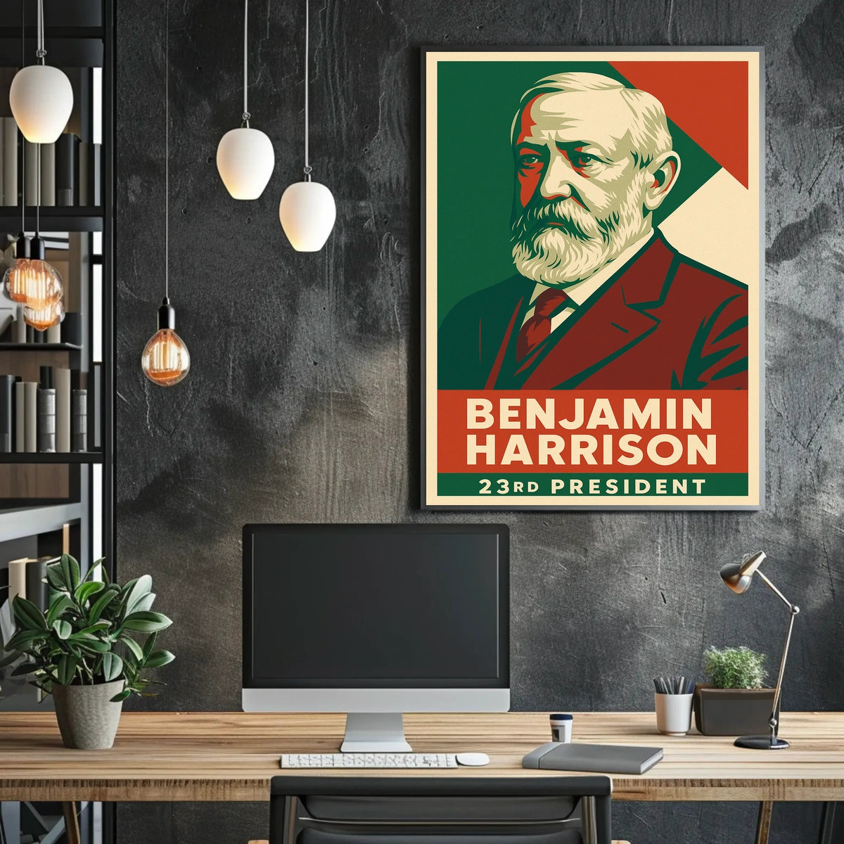 Benjamin Harrison 23rd President Vintage Poster
