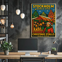 Stockholm Christmas Stalls Poster