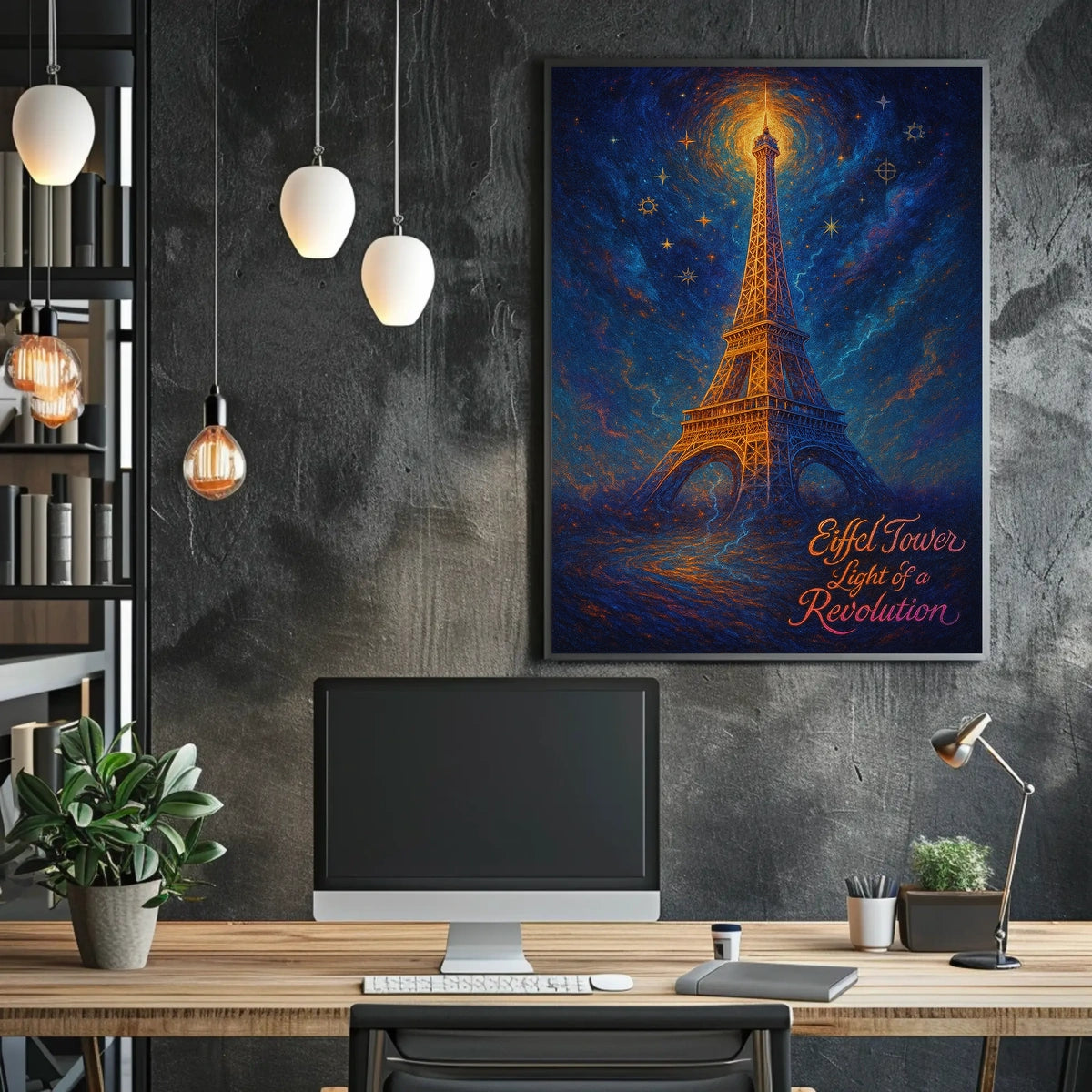 Eiffel Tower Light of a Revolution Poster