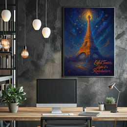 Eiffel Tower Light of a Revolution Poster