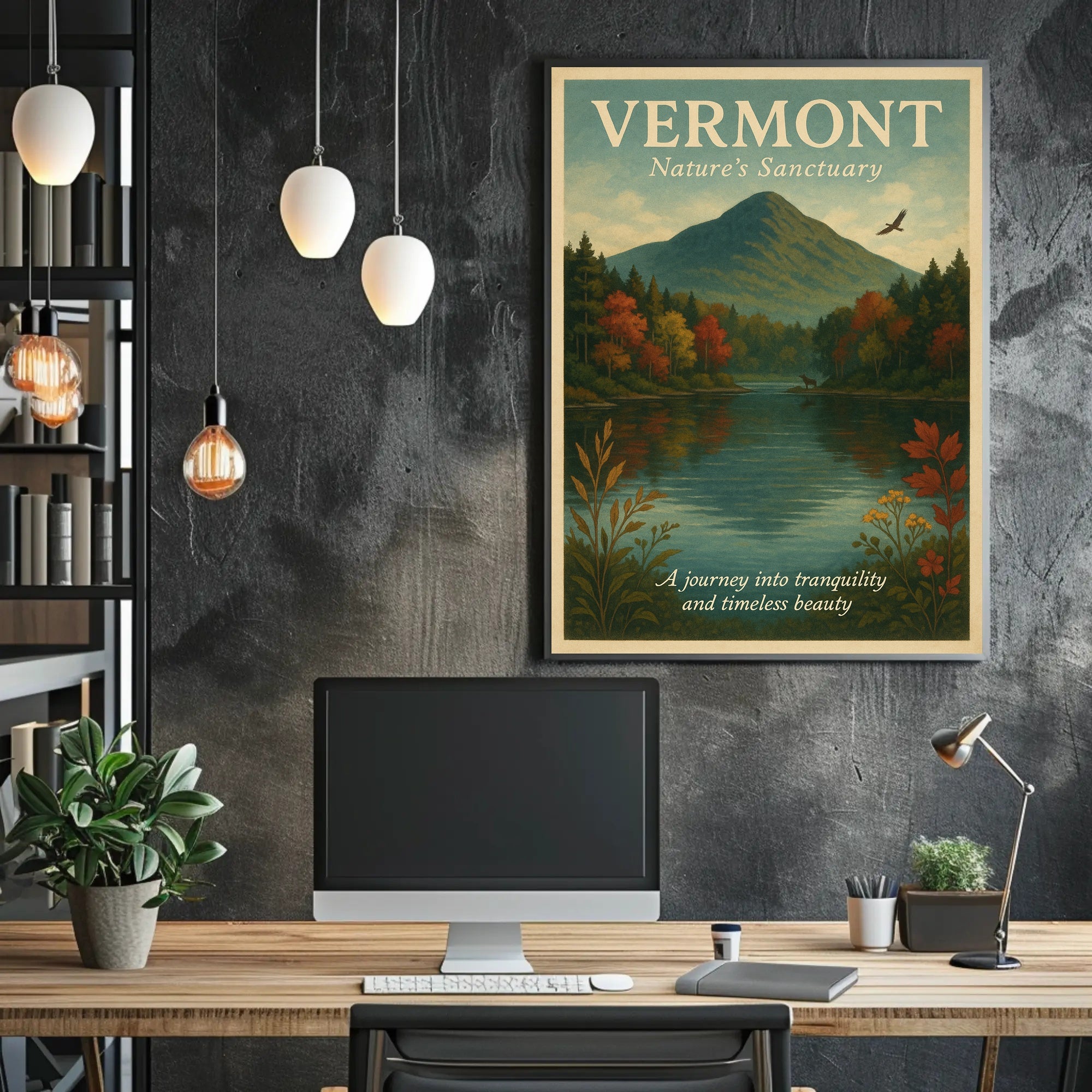 Vermont Nature Sanctuary Poster Vintage Wall Art