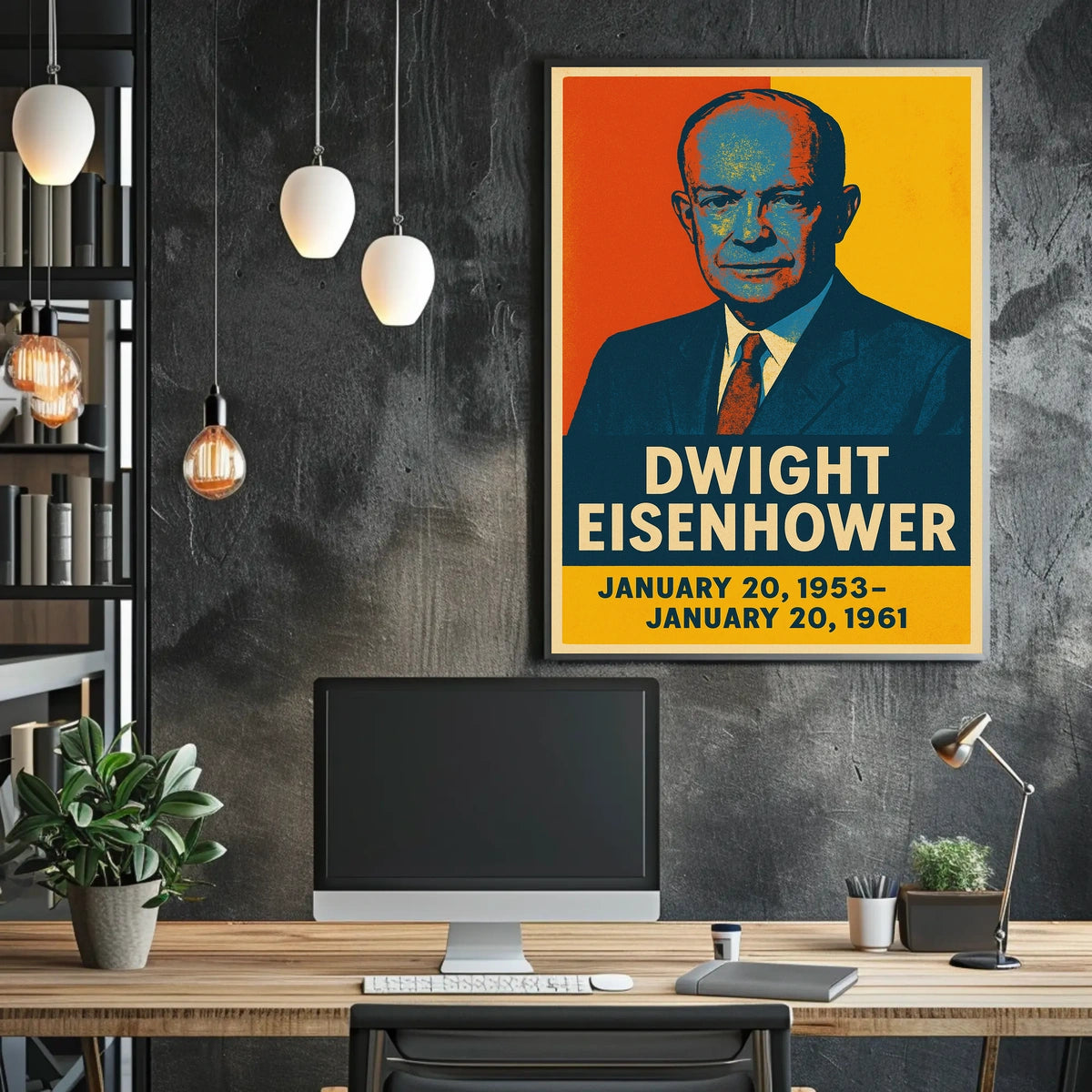 Eisenhower Vintage Pop Art Patriot History Poster