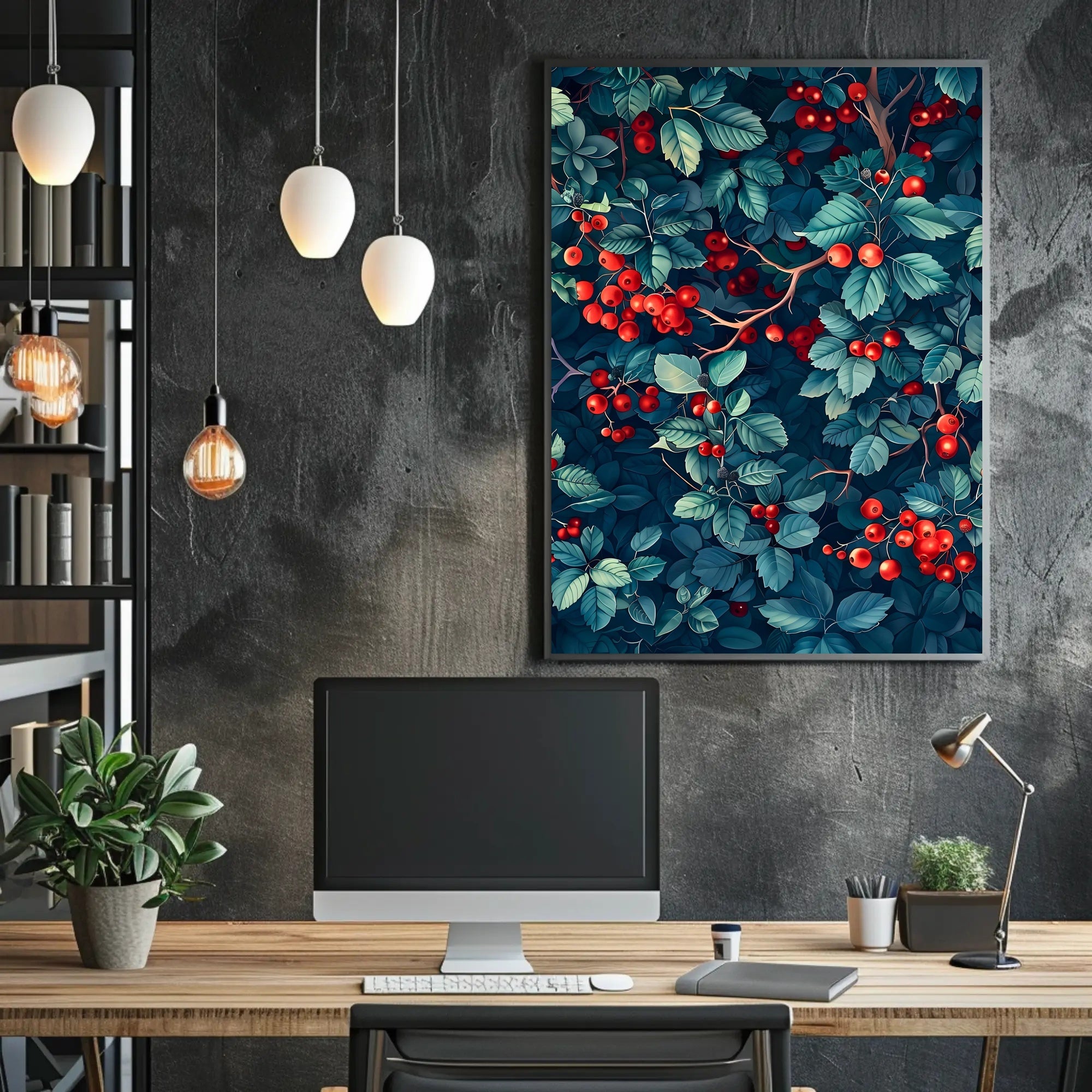 Vibrant Foliage and Berries Wall Art