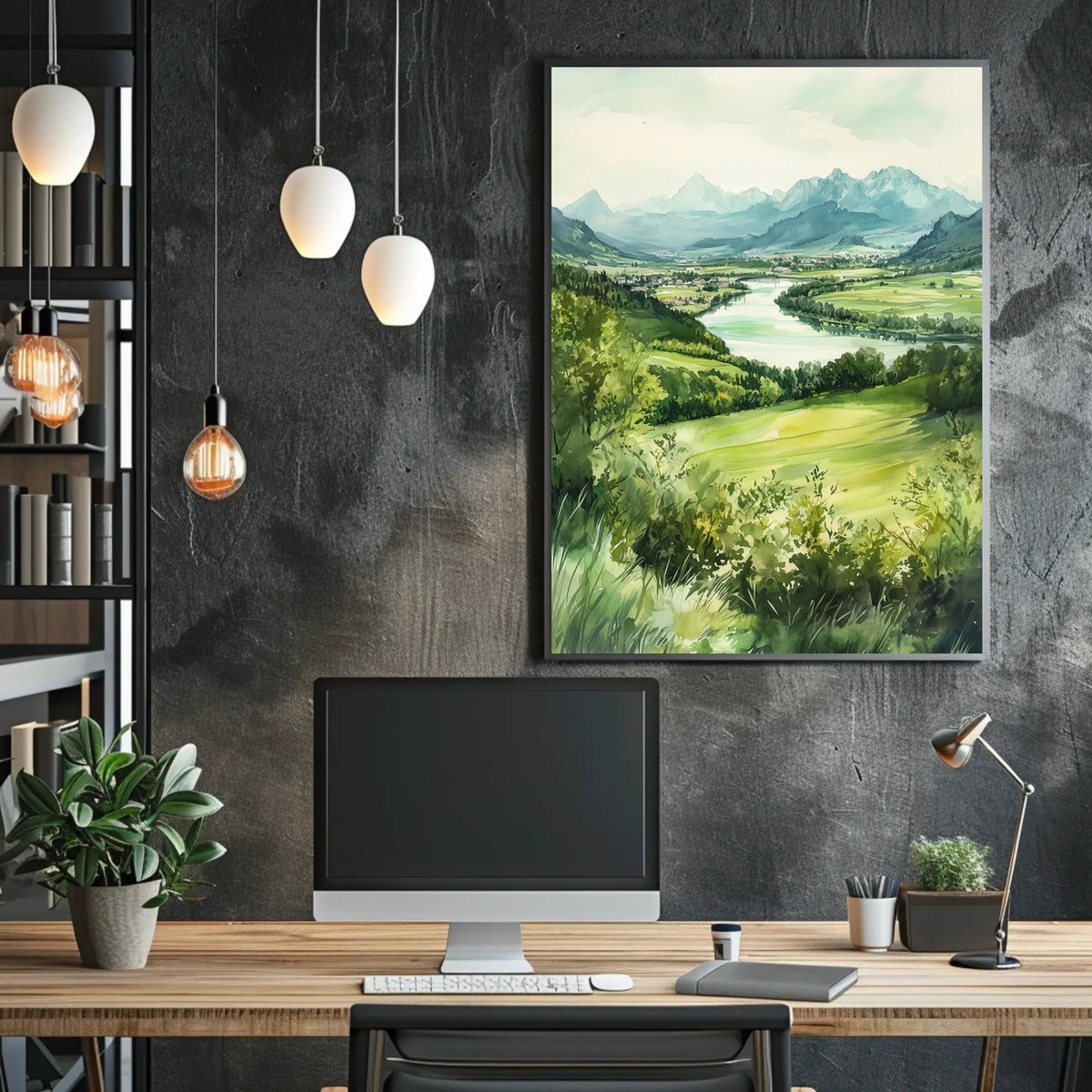 Liechtenstein Rhine River Valley Landscape Poster