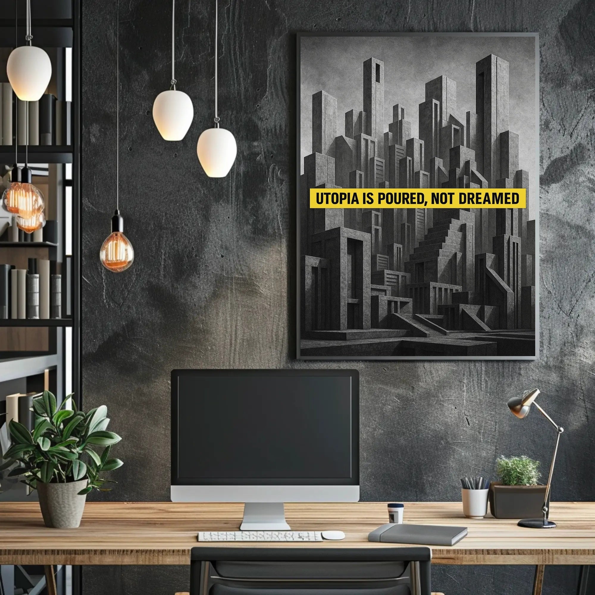 Dystopian Angular Cityscape Futuristic Sci-Fi Poster