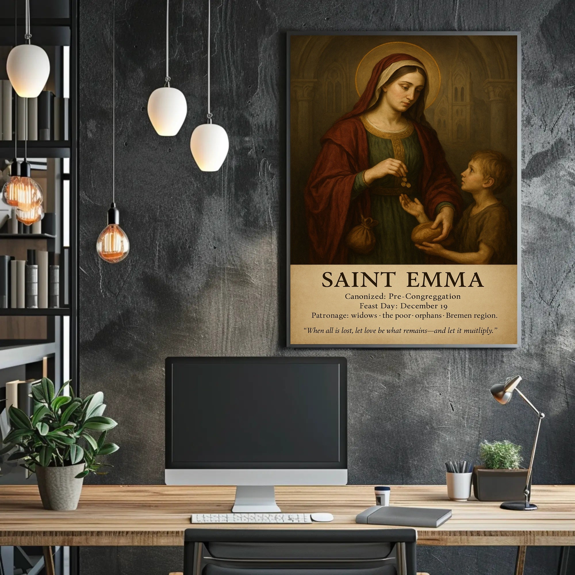 Saint Emma: Compassionate Icon of Charity in Heritage Poster