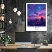 Tokyo Skytree at Twilight Urban Cityscape Poster