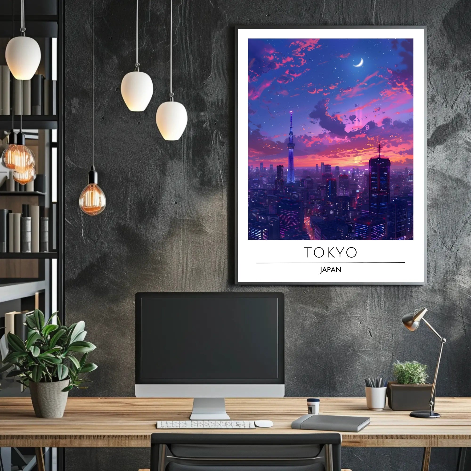 Tokyo Skytree at Twilight Urban Cityscape Poster