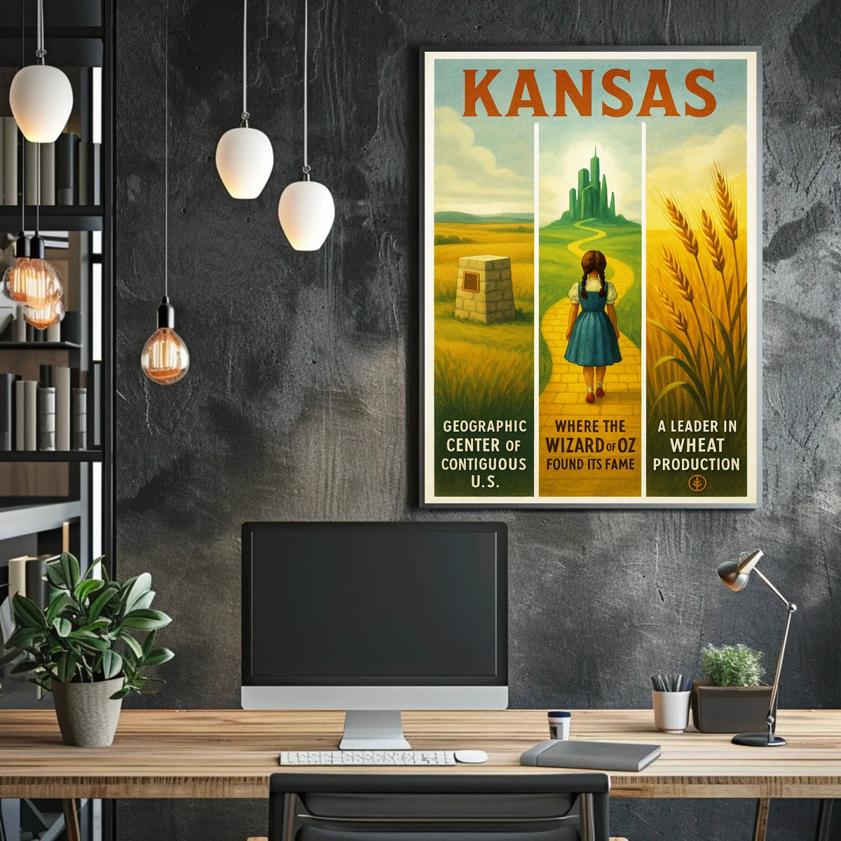 Kansas - Land of Oz and Wheat Poster