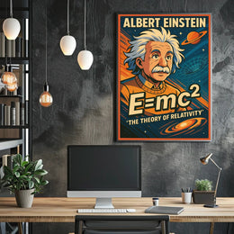 Albert Einstein Relativity Vintage Educational Poster