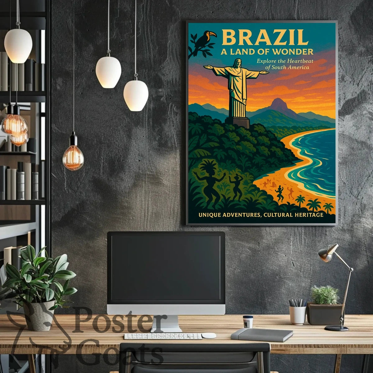 Brazilian Adventure Vintage Travel Poster