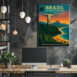 Brazilian Adventure Vintage Travel Poster