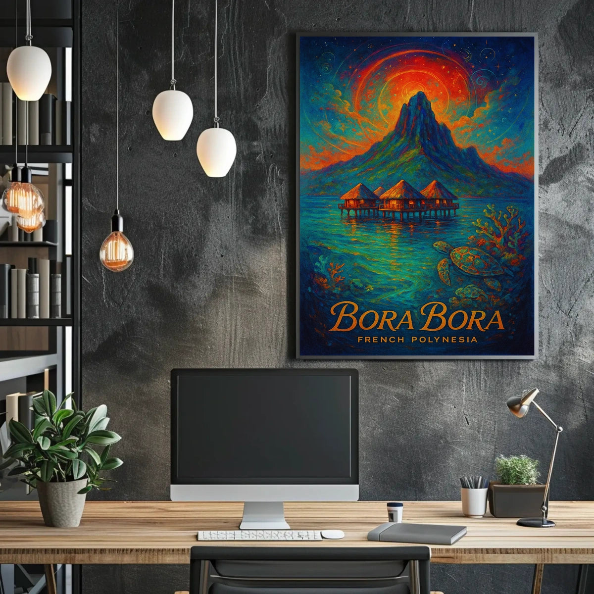 Bora Bora Dreamscape: Vibrant Tropical Paradise Poster