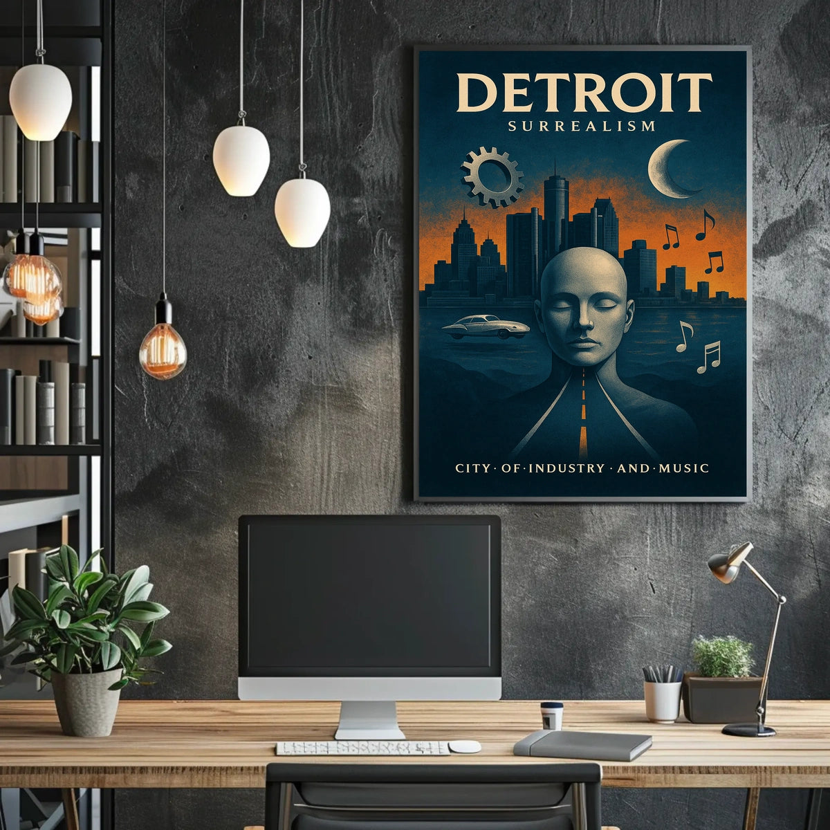 Detroit Heritage Industrial Music Skyline Poster