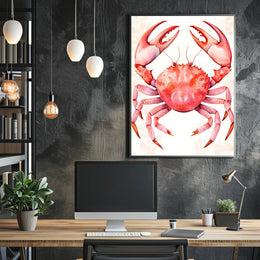 Crab Poster Vibrant Coastal Wall Art Print