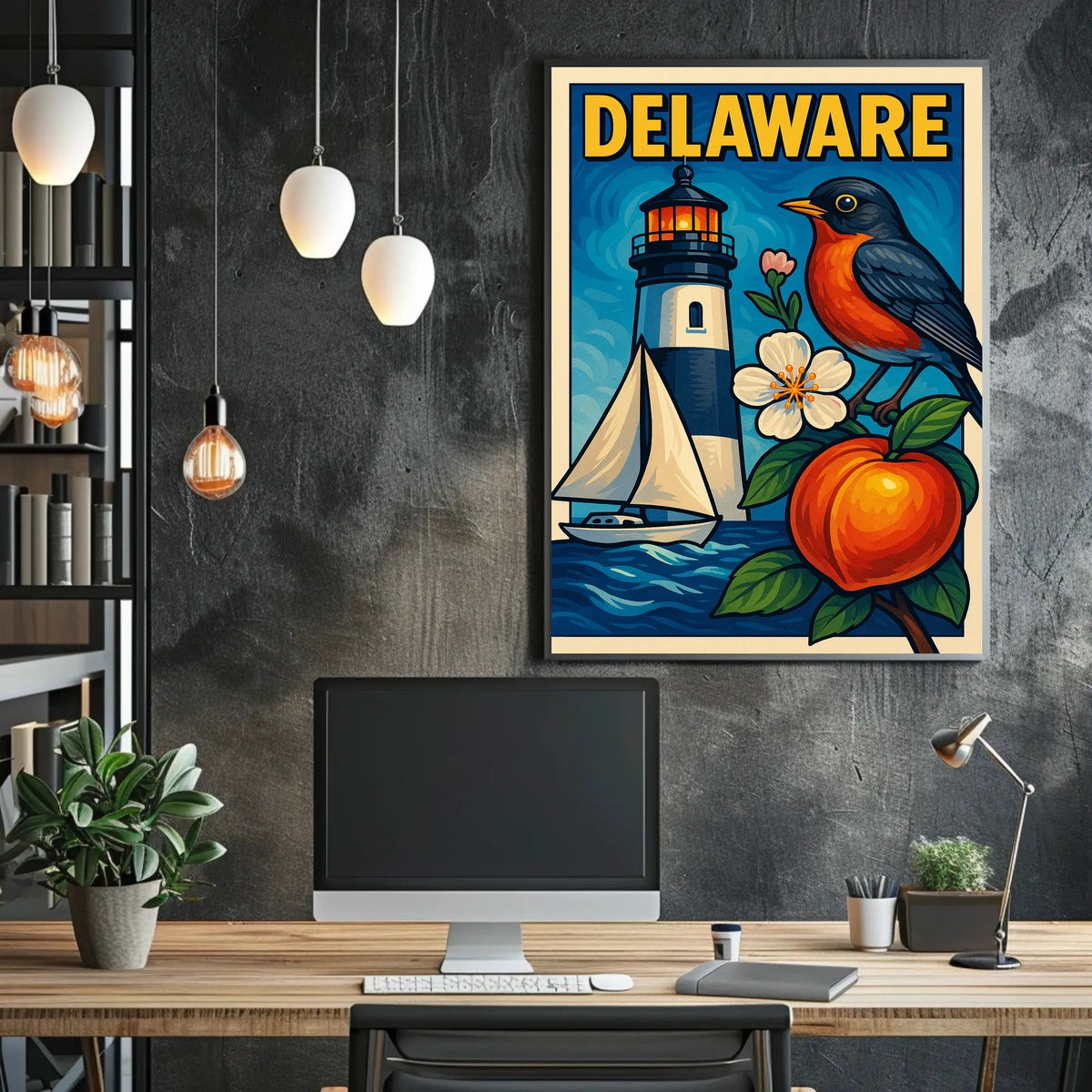 Delaware Scenic Illustration Poster