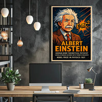 Einstein Theoretical Physicist Vintage Study Poster