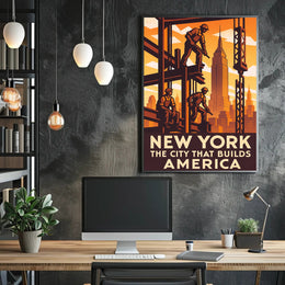 New York The City That Builds America Poster PosterGoat