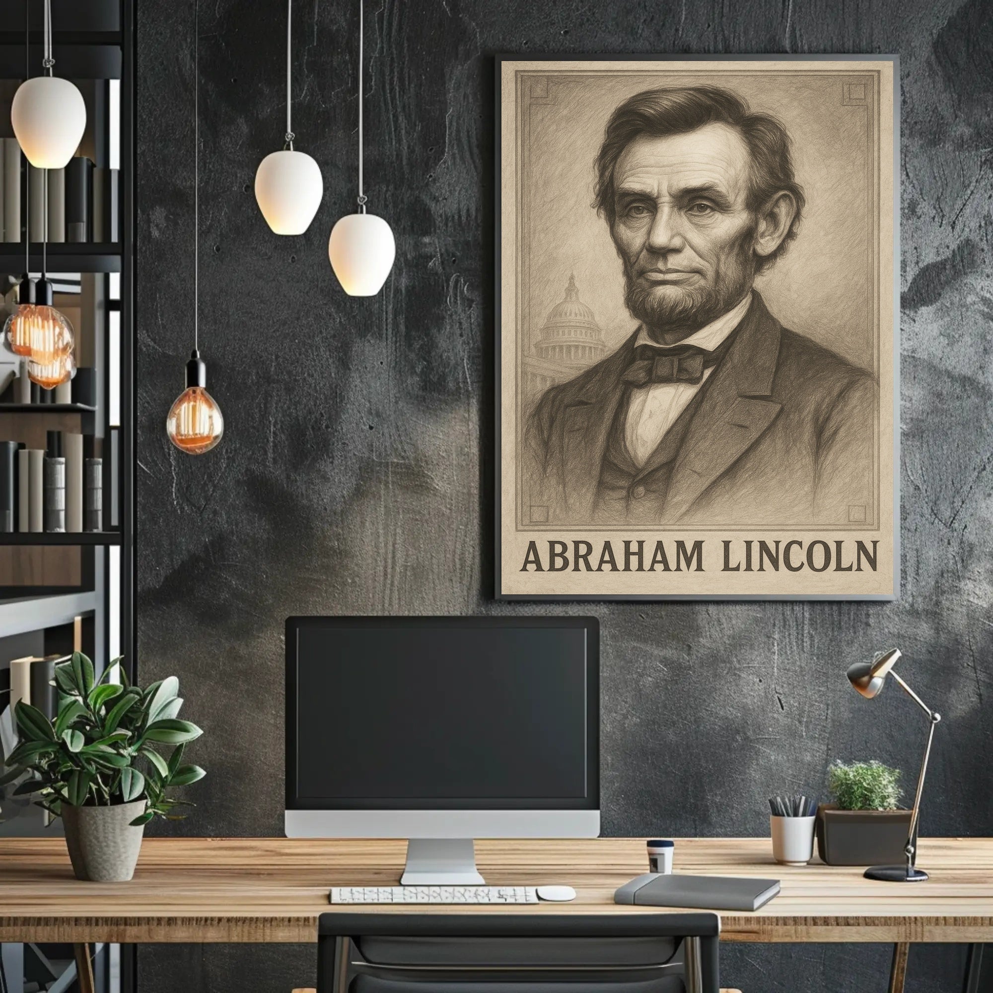 Abraham Lincoln Vintage Art Historical or Presidential Poster PosterGoat