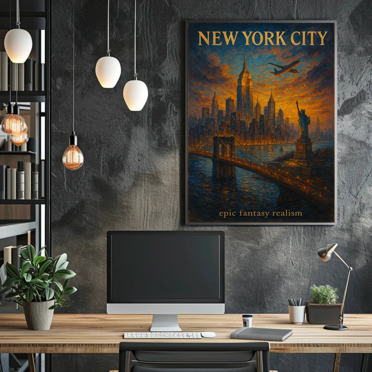 New York City Epic Fantasy Realism Poster