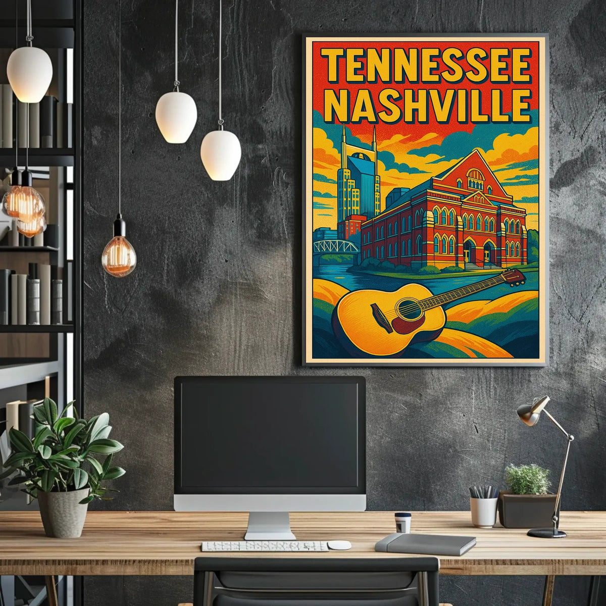 Nashville, Tennessee Music City Vibes Poster