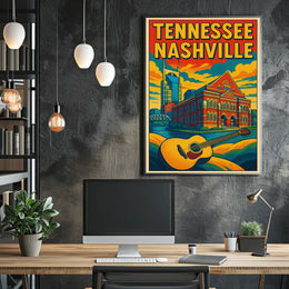 Nashville, Tennessee Music City Vibes Poster