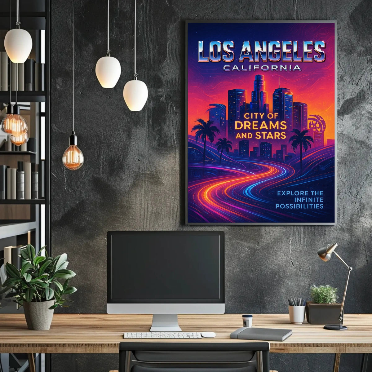 Los Angeles City Of Dreams And Stars Poster
